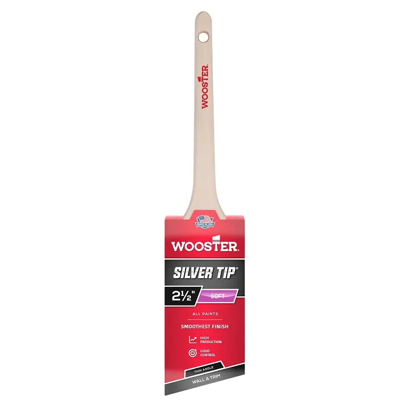 Wooster 5224-2-1/2 Paint Brush, 2-1/2 in W, 2-11/16 in L Bristle, Polyester Bristle, Sash Handle