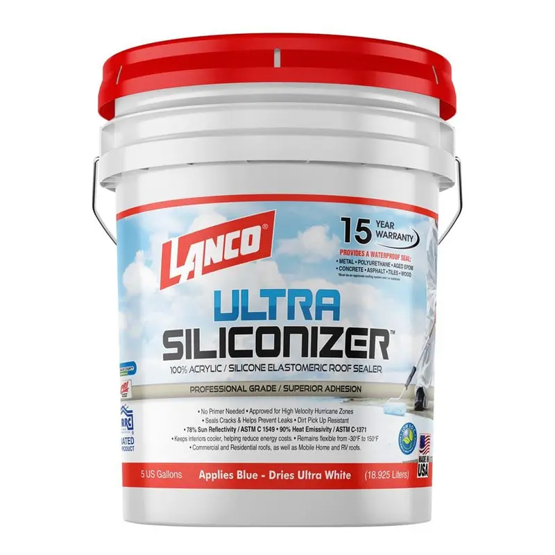5 Gal. Ultra Siliconizer 100% Acrylic Elastomeric Reflective Roof Coating (Silicone-modified)55 / pail