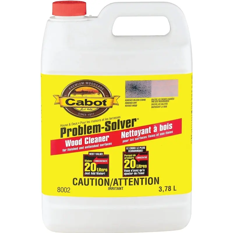 Cabot Problem-Solver 8002C Wood Cleaner, 3.78 L, Liquid, Clear