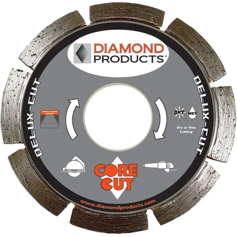 Diamond Products 20966 Circular Saw Blade, 4 in Dia, 7/8 in Arbor, 6-Teeth, Diamond Cutting Edge