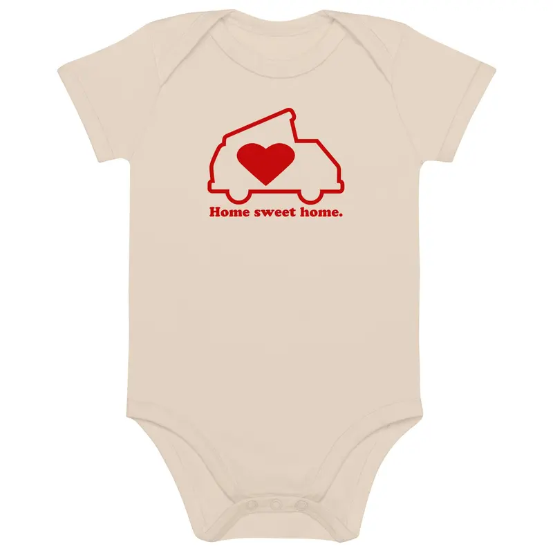 Home Sweet Home One-Piece Baby BodysuitOrganic Natural Tan / 3-6m