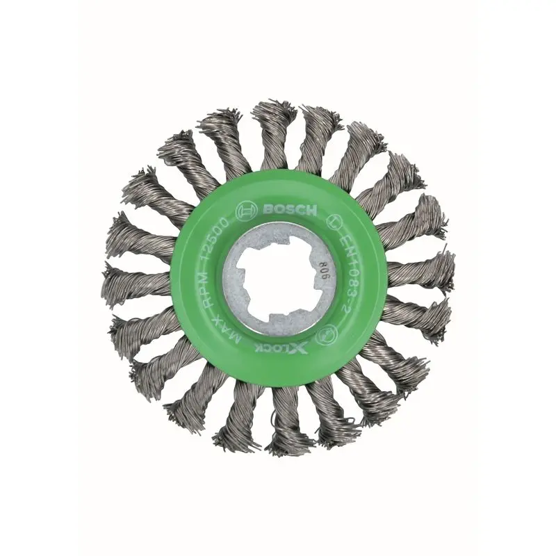 Bosch WBX429 4-1/2 In. Wheel Dia. X-LOCK Arbor Stainless Steel Full Cable Knotted Wire Wheel