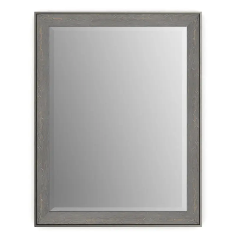 28 in. W x 36 in. H (M1) Framed Rectangular Deluxe Glass Bathroom Vanity Mirror in Weathered WoodWeathered Wood / 23.2389