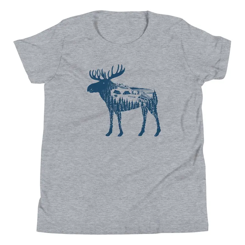 Moose Meet-Up Youth T-ShirtAthletic Gray (Heather) / S