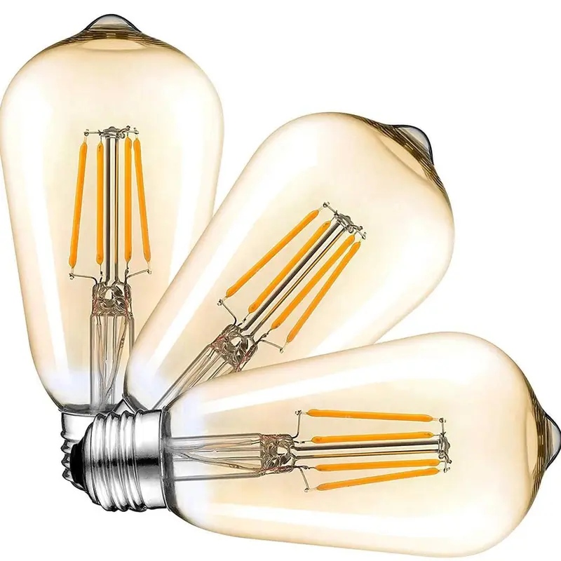 100-Watt Equivalent ST64 Handmade Dimmable LED Filament Light Bulb Clear 2700K Warm 1000 Lumen UL & ENERGY STAR (3-Pack)case