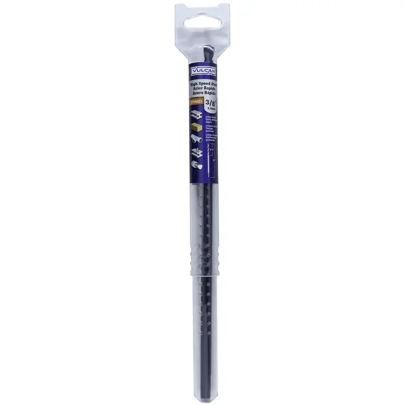 Vulcan Drill Bit, 3/8 in Dia, 12 in OAL, Twist Flute, Flat Shank