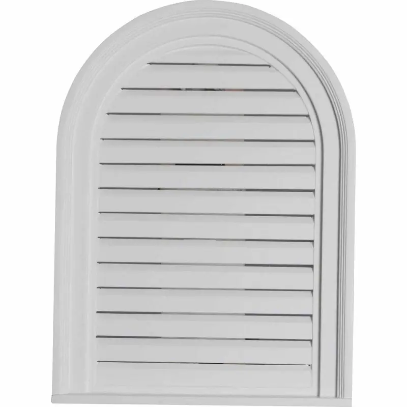 18 in. x 24 in. Round Top Primed Polyurethane Paintable Gable Louver Vent1.65 / each
