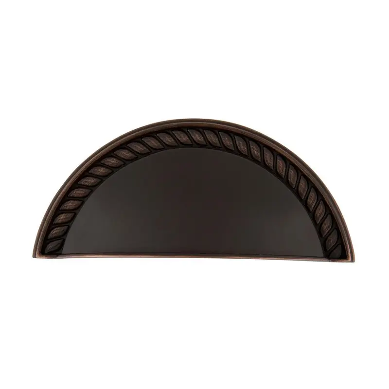 3 in. (76 mm) Timeless Bronze Drawer Cup Pull Rope3 in. / Satin Nickel / .5