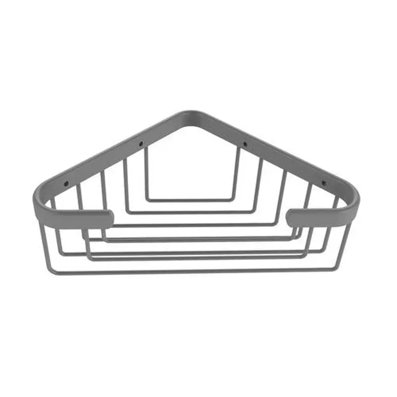 Allied Brass Toiletry Corner Shower Basket in Matte Gray