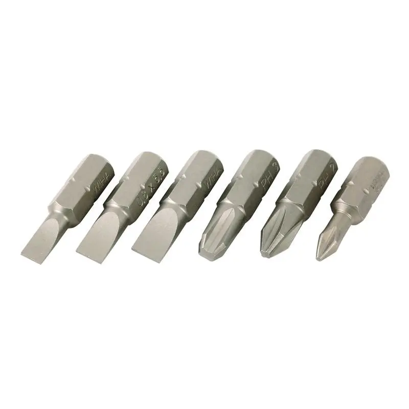 Wiha Slotted/Phillips Insert Bits 6 Pack