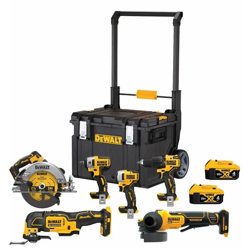 20-Volt MAX Lithium-Ion Cordless Brushless Combo Kit (6-Tool) with ToughSystem, (2) 4.0Ah Batteries and Charger
