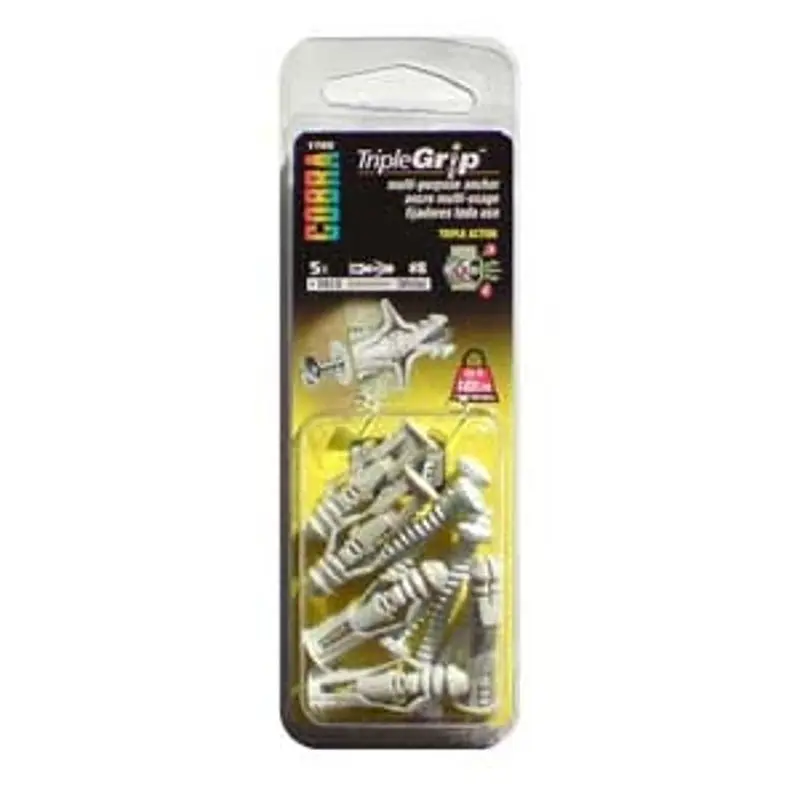 Cobra Anchors TripleGrip 178S Anchor, #8 Dia, 35 lb, Polyethylene