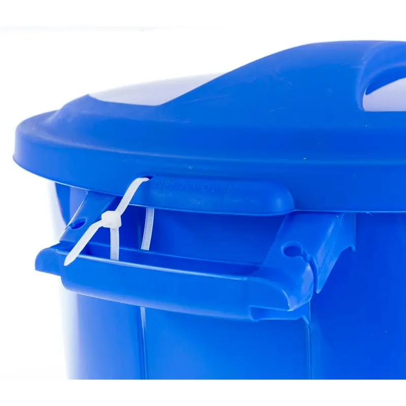 United Solutions COLORmaxx TI0028 Trash Can, 32 gal Capacity, Plastic, Blue, Lid Closure
