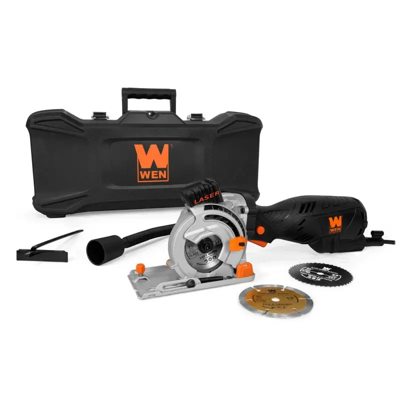 5 Amp 3-1/2 in. Plunge Cut Compact Circular Saw with Laser, Carrying Case and 3-Blades5 / each