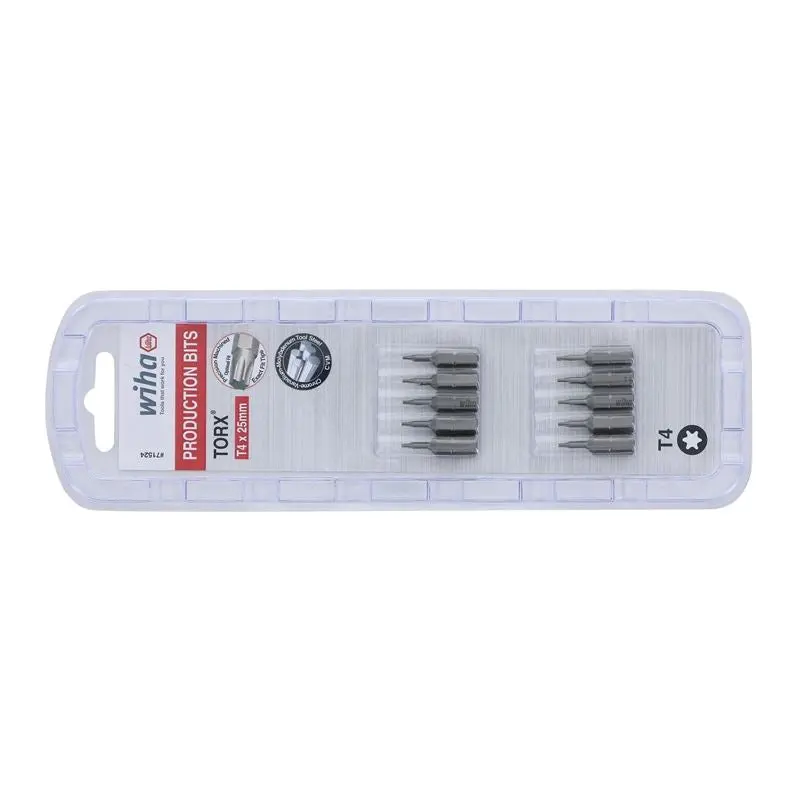 Wiha Torx Insert Bit T4 x 25mm Pack of 10 Bits