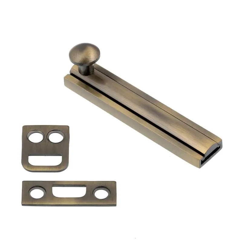 3 in. Solid Brass Antique Brass Surface BoltSatin Chrome / 2 oz