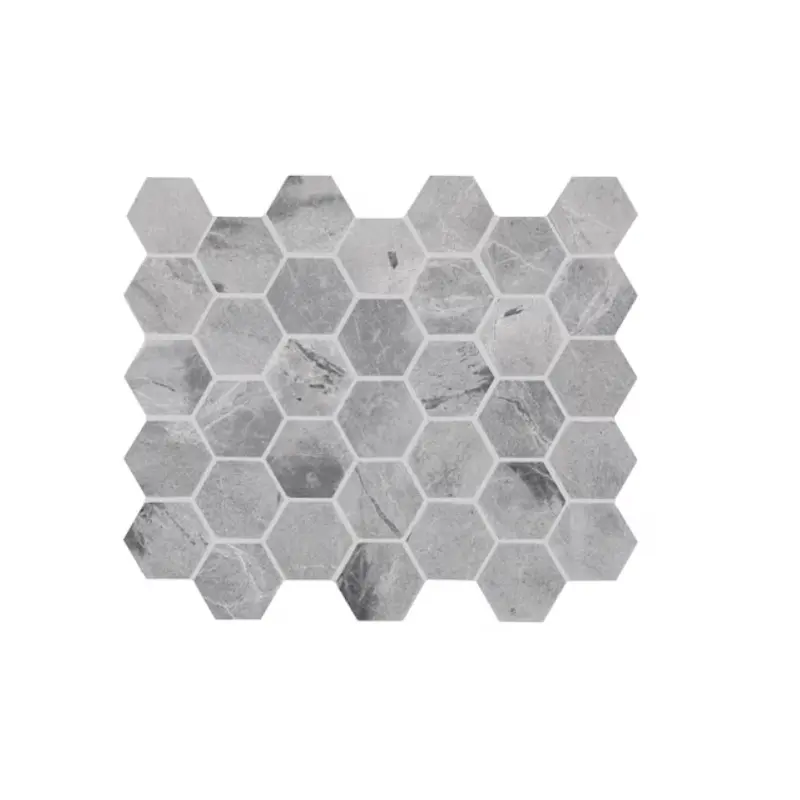 American Olean Genuine Stone Night Jewel 9-in x 11-in Honed Natural Stone Marble Hexagon Floor and Wall Tile