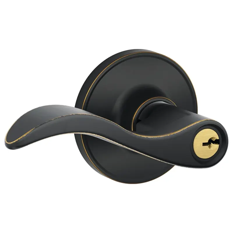Schlage J Series J54 SEV 716 Entry Lever, Mechanical Lock, Aged Bronze, Metal, Residential, 3 Grade