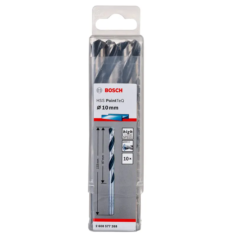 Metal Twist Drill Bit HSS PointTeq 10x87x133mm 10pcs