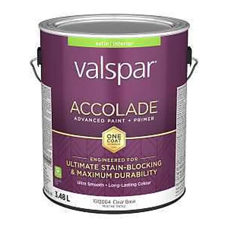 Accolade 029.1012004.007 Interior Paint and Primer, Acrylic, Satin, Clear, 1 gal, 37 sq-m Coverage Area