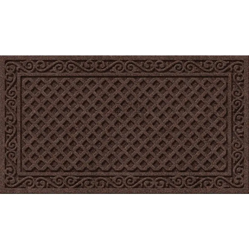 Apache Mills Textures AP883-1403F Door Mat, 30 in L, 18 in W, Iron Lattice Pattern, Plastic Surface, Walnut