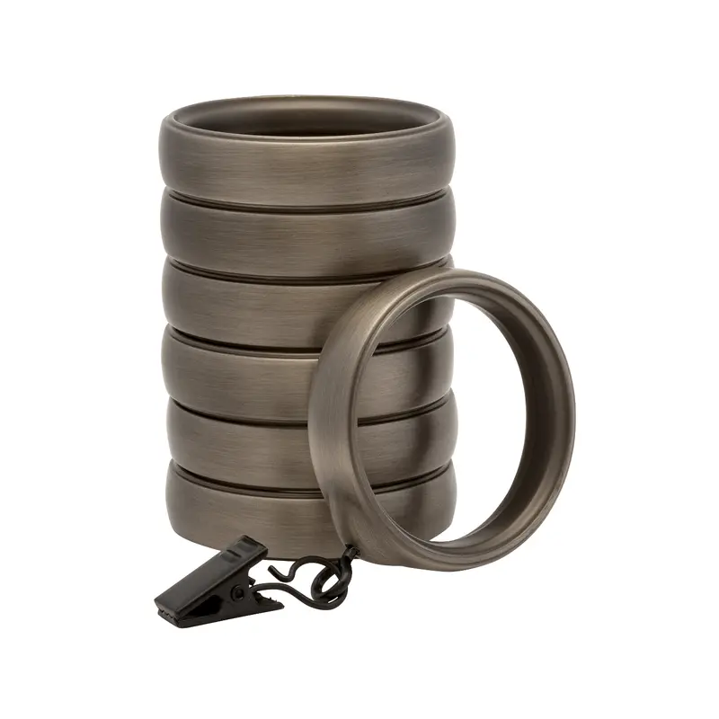 Kirsch Designer Metal Transitional Rings for Drapery Rod Pole - Various ColorsAntique Silver