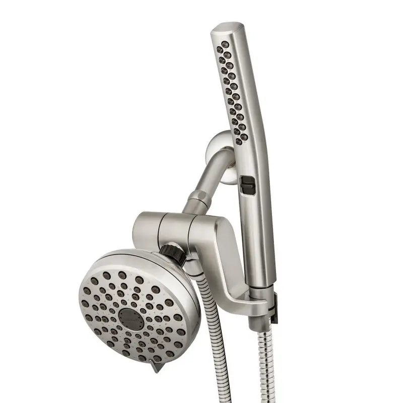 12-spray 5 in. High PressureDual Shower Head and Handheld Shower Head in Brushed Nickel