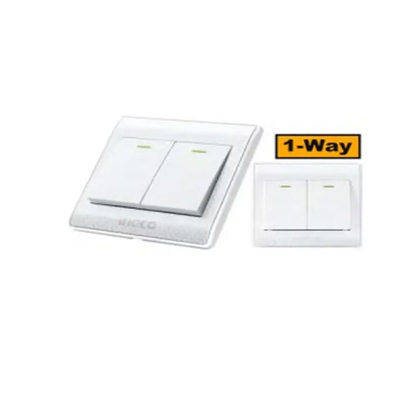 White Switch 2-Gang 1-Way