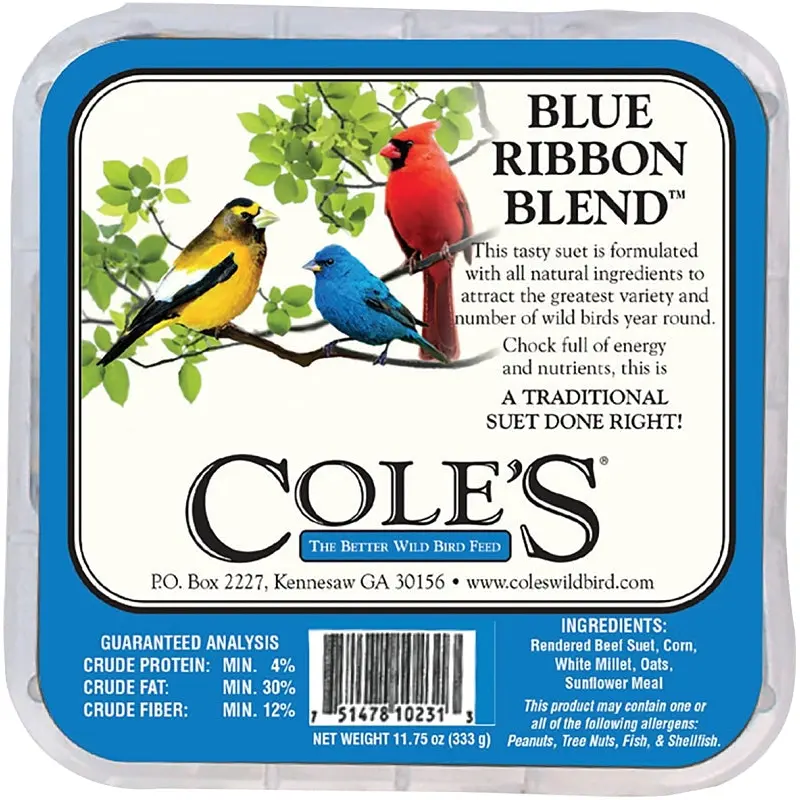 Cole's Blue Ribbon Blend BRSU Suet Cake, 11.75 oz