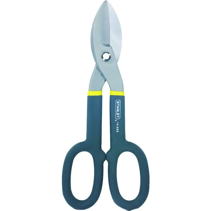 STANLEY FMHT73571/14-556 Tinner Snip, 10 in OAL, 2 in L Cut, Straight Cut, Alloy Steel Blade, Black/Yellow Handle