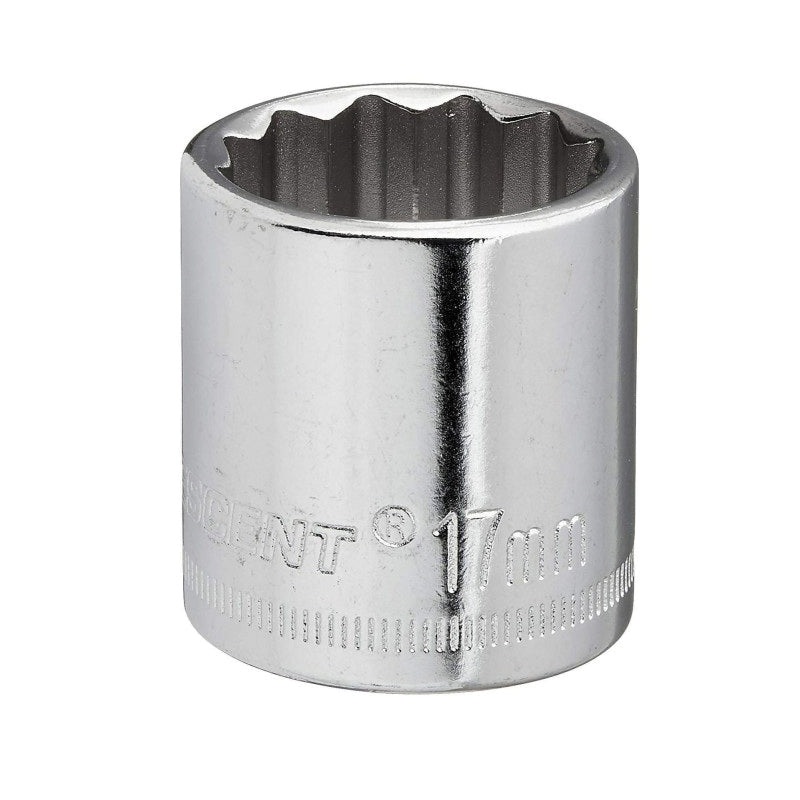 CRESCENT CDS47N Socket, System of Measurement: Metric, Standard Length, 17 mm Socket, 3/8 in Drive, 12-Point