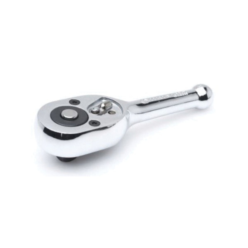 CRESCENT CRW11 Ratchet, Teardrop Head, 3/8 in Drive, 4.57 in OAL, Chrome Vanadium Alloy Steel Body