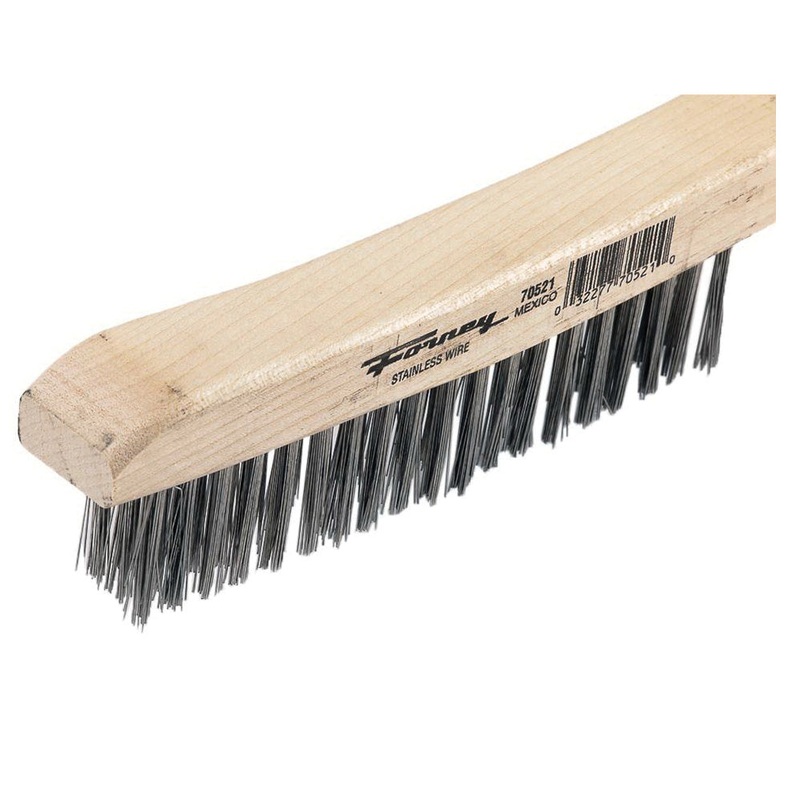 Forney 70521 Scratch Brush, 13-3/4 in OAL, 3 x 19-Row, Stainless Steel Bristle