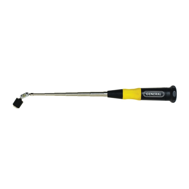 General 759398 Telescoping Magnetic Pick-Up, 6-1/2 to 27 in OAL, 10 lb Max Magnetic Pull, Stainless Steel Body