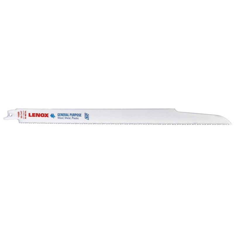 LENOX 20583110R Reciprocating Saw Blade, 12 in L, 3/4 in W, Variable Pitch Teeth, 10/14 TPI, Bi-Metal Blade