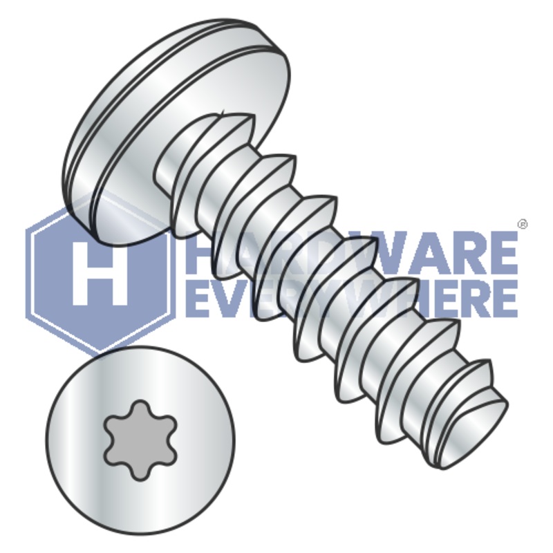 M3.5 X 12 Thread Forming Screws / Torx / Pan Head / Steel / Zinc / Plastite (Blunt Tip) Alternate 48-2
