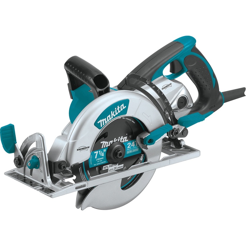 Makita 5377MG Hypoid Saw, Tool/Kit: Tool, 7-1/4 in Dia Blade, 2-3/8 in, 1-3/4 in, 1-9/16 in D Cutting, 120 V, 2300 W